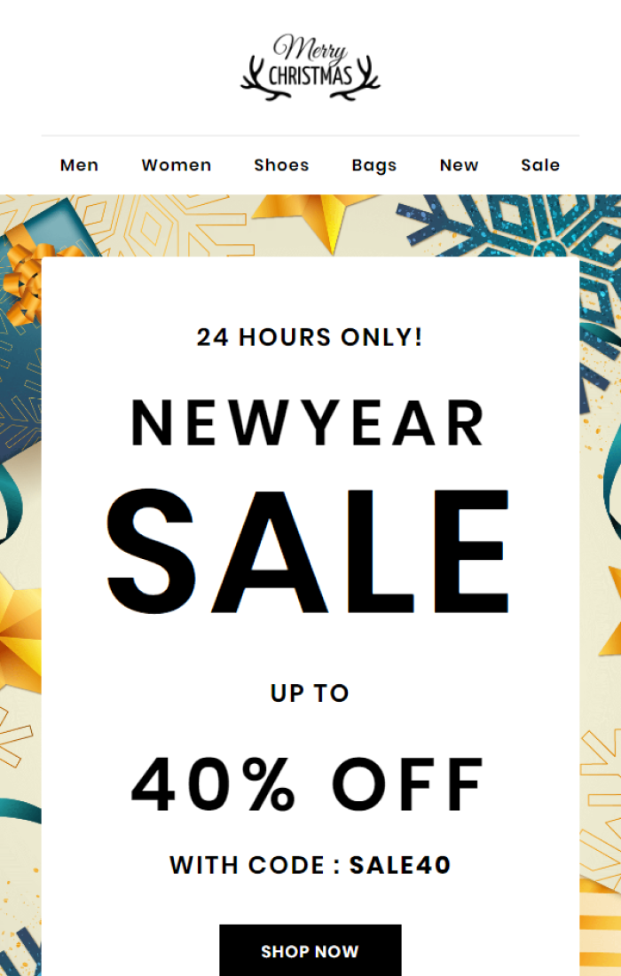 new year sale email template