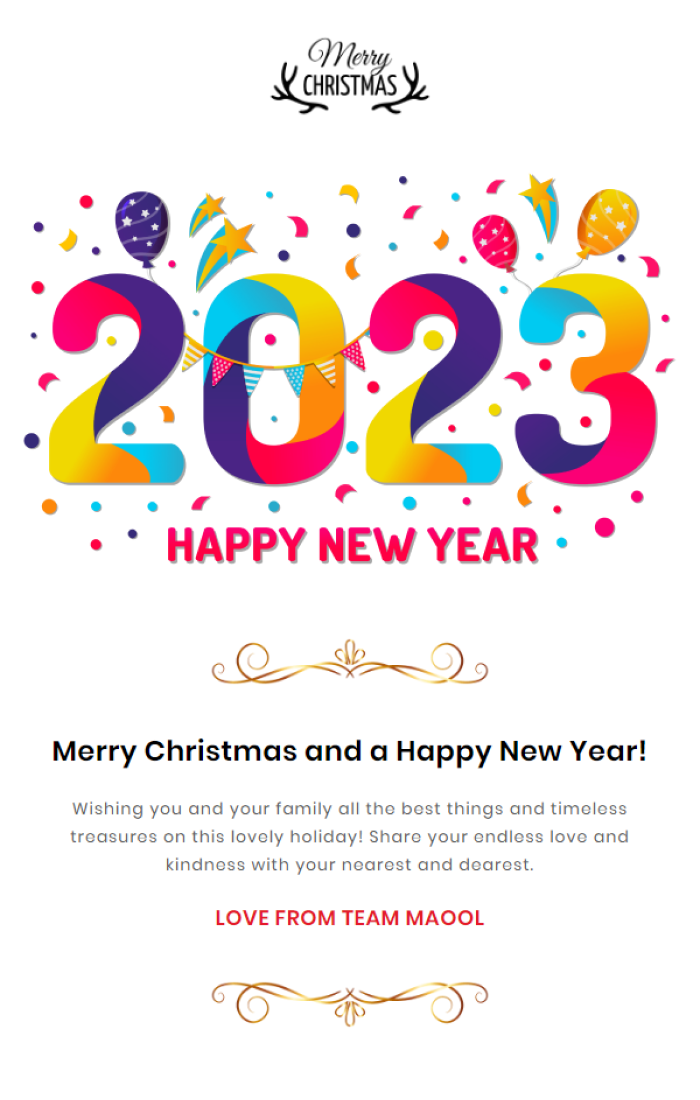 New year wish email template