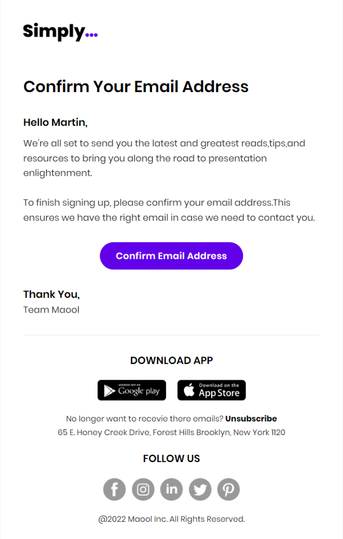 Simply Email Templates For Email Marketing