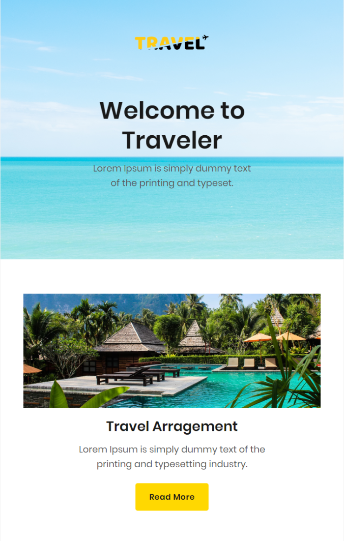 travel welcome email
